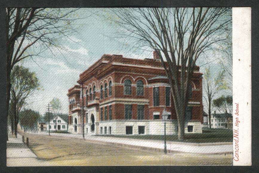 Concord NH High School undivided back postcard 1900s