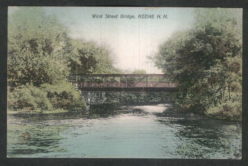 West Street Bridge Keene NH postcard 1920s