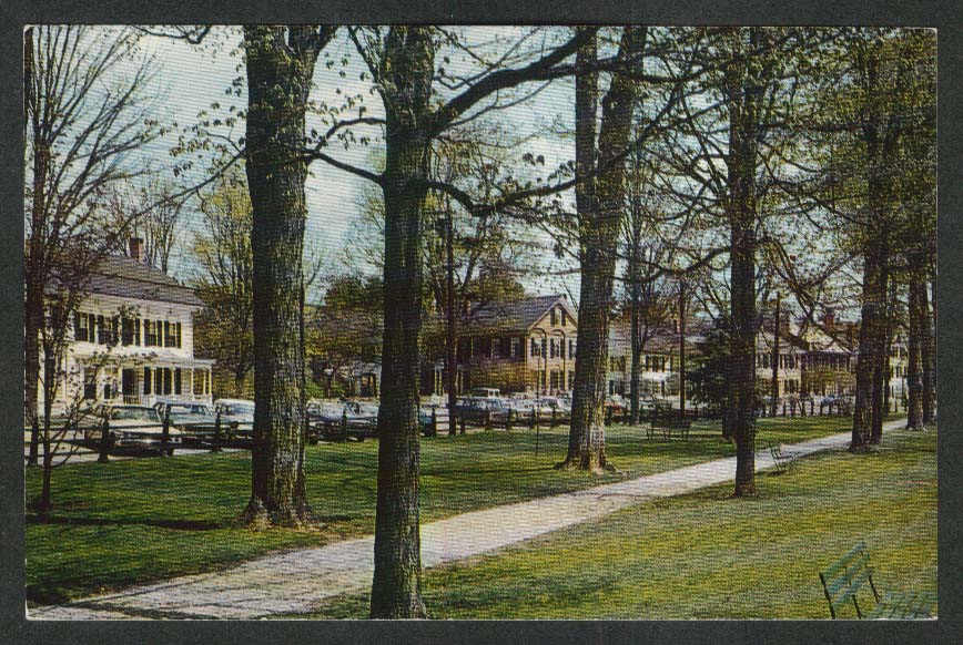 The Green at Woodstock VT postcard 1972