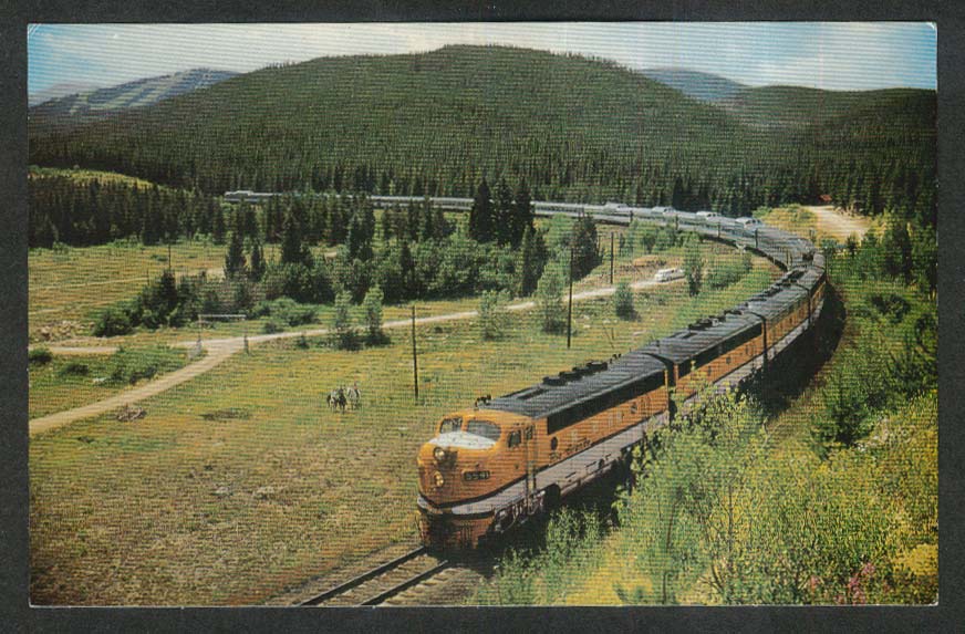 Vista-Dome California Zephyr Train Rio Grande postcard 1960s