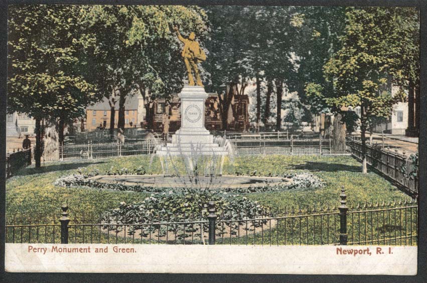 Perry Monument & Green Newport RI postcard 1908