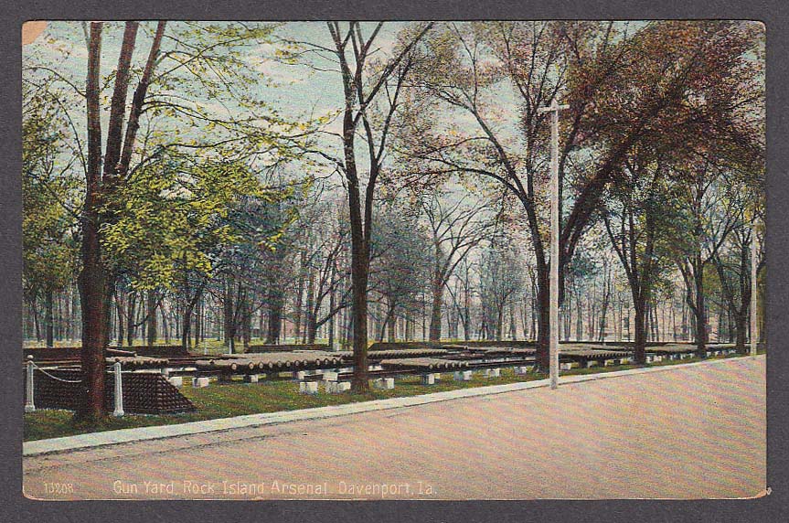 Gun Yard Rock Island Arsenal Davenport IA postcard 1910s