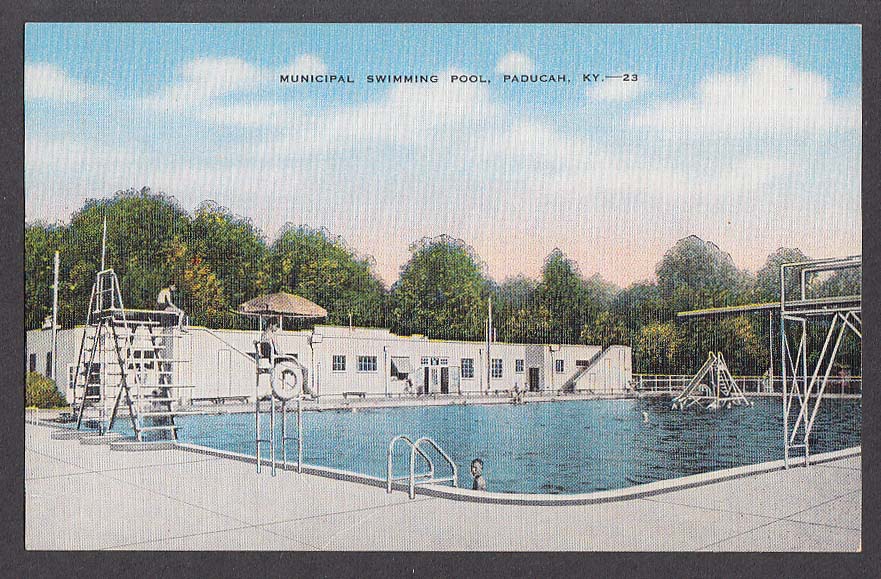 Municipal Swimming Pool Paducah KY postcard 1940s