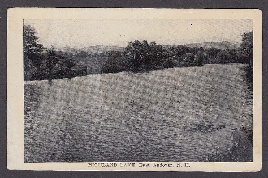 Highland Lake East Andover NH postcard 1920s