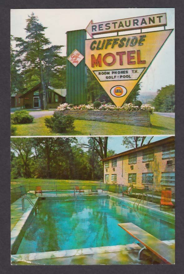 Cliffside Motel & Restaurant Harpers Ferry WV postcard 1972