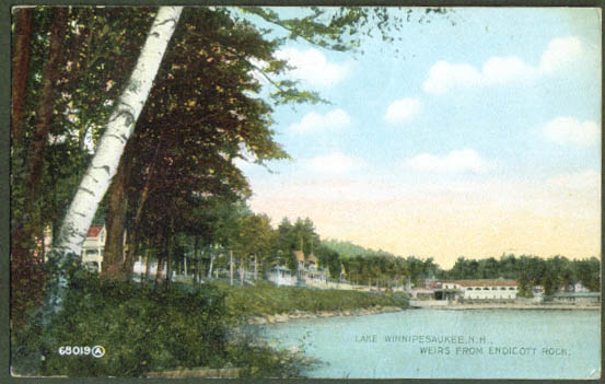 Weirs from Endicott Rock NH postcard 1912