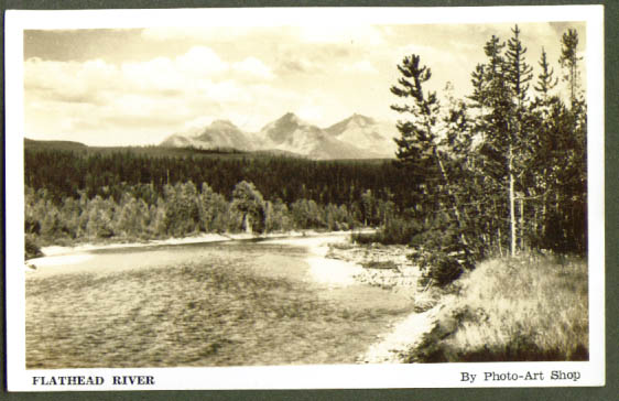 Flathead River MT RPPC 1930s