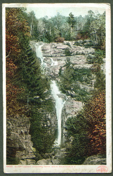 Silver Cascade Crawford Notch NH postcard 1907