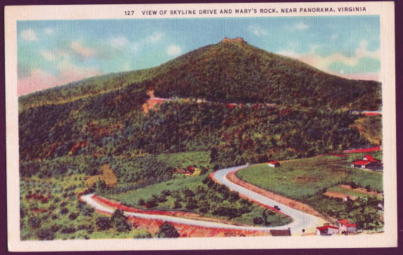 Mary's Rock Panorama VA postcard 1940s