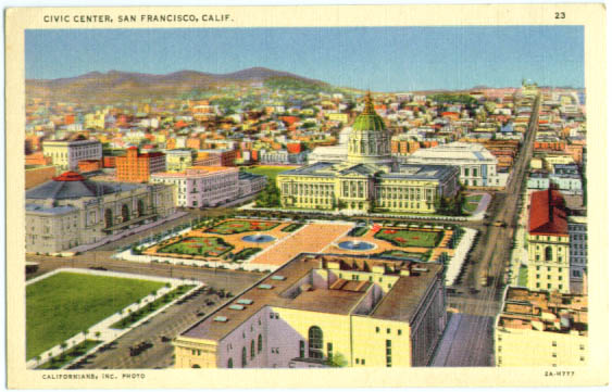 Civic Center San Francisco postcard 1930s