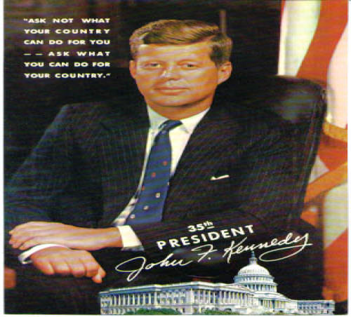 John F Kennedy by Bachrach 6x9 card 1960s