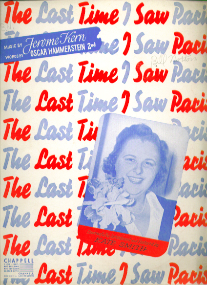 The Last Time I Saw Paris 1940 Sheet music