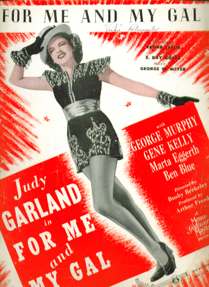 For Me & My Gal 1942 Sheet music Judy Garland