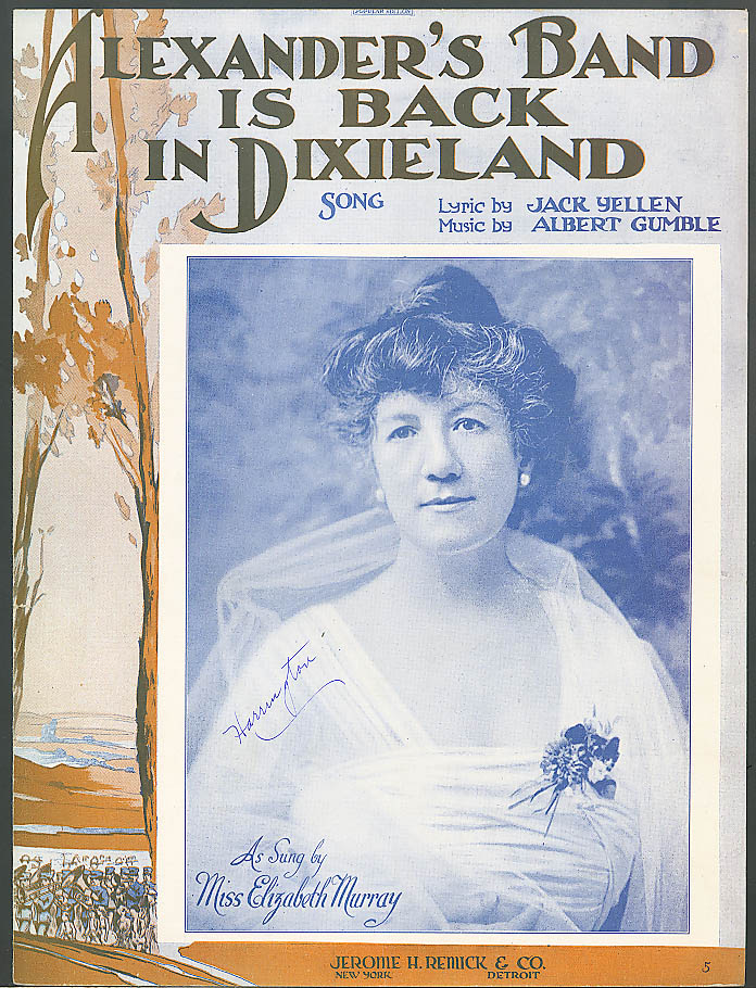 Alexander's Band is Back in Dixieland sheet music 1919