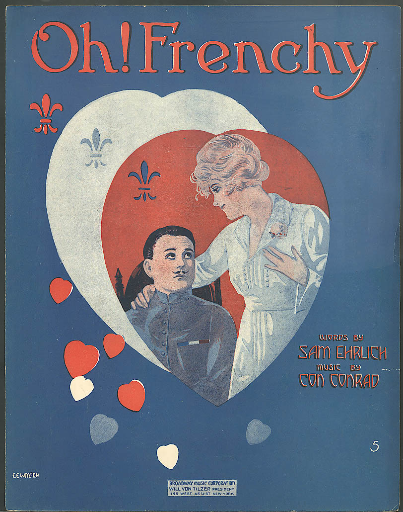 Oh! Frenchy pretty girl sheet music World War I 1918