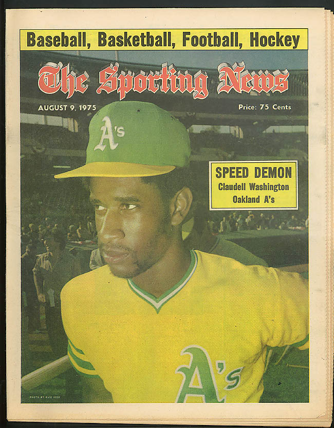 SPORTING NEWS Claudell Washington Oakland A's Lee May Ken Singleton 8/9 ...