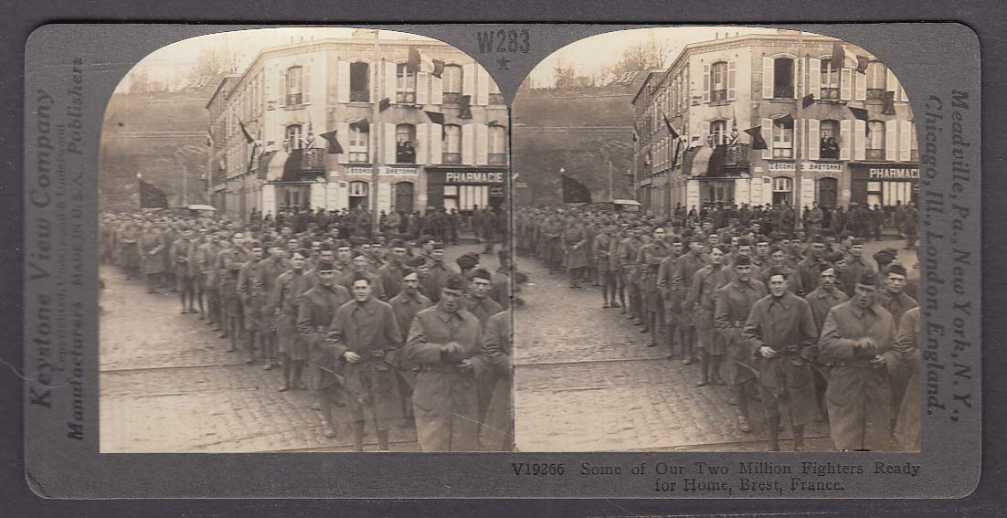 US Troops in Brest France WWI Keystone stereoview 1920s